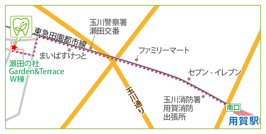 用賀駅からの地図